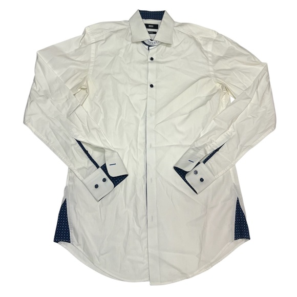 Hugo Boss Other - Hugo Boss White Dress Shirt with Navy Contrast